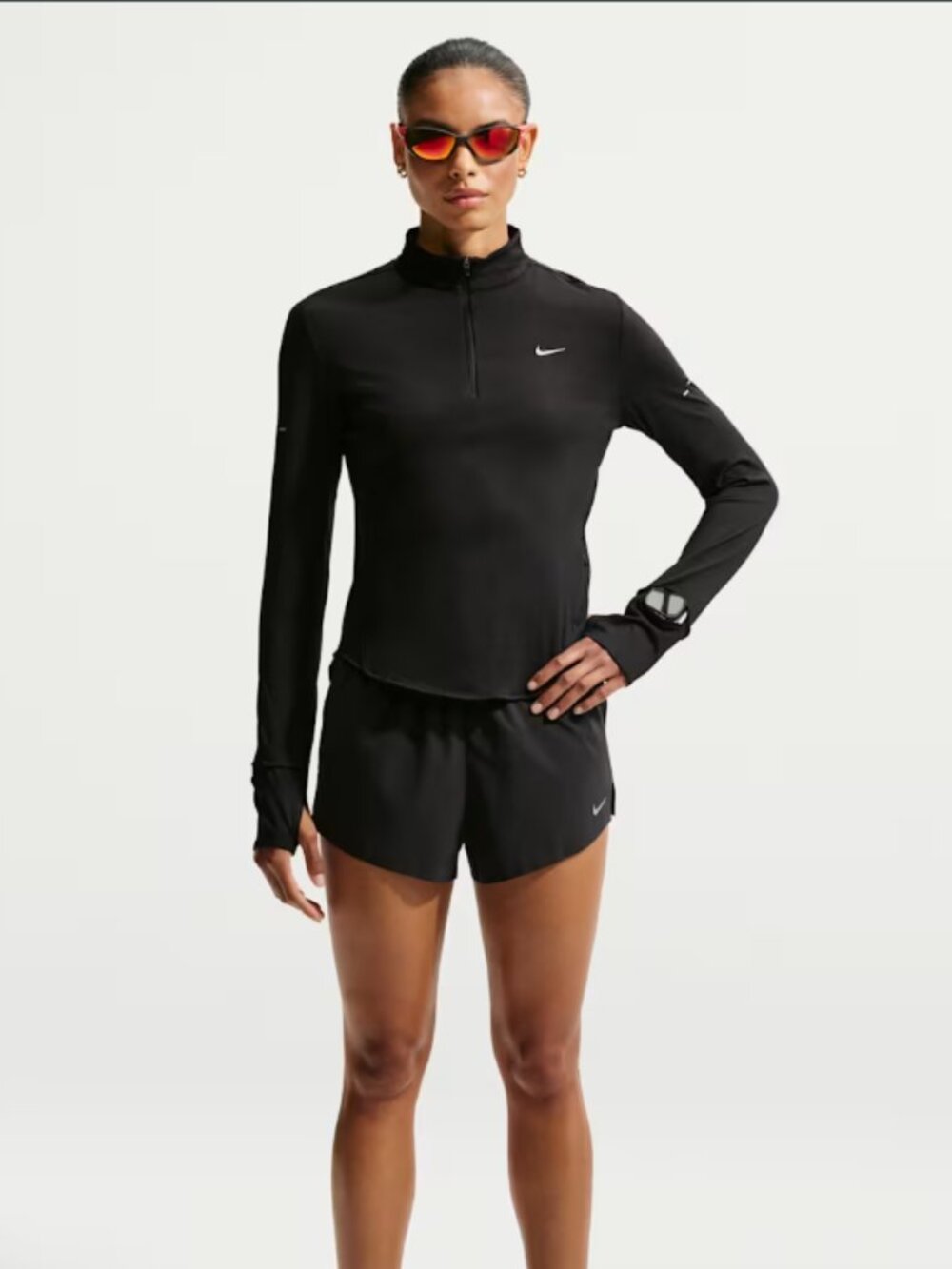 Nike Women's Swift Dri-FIT Mid-Rise 2.5" Running Shorts in Black